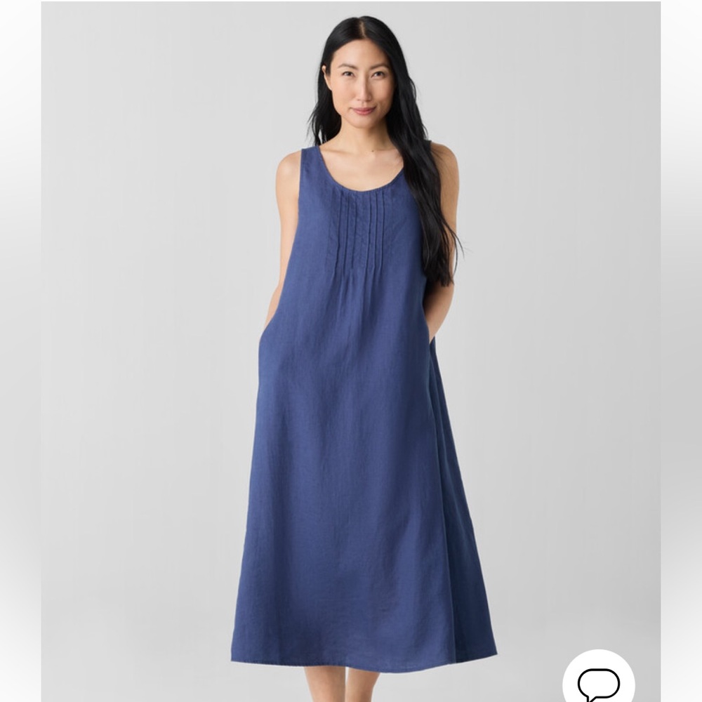 Eileen Fisher pintuck linen dress
